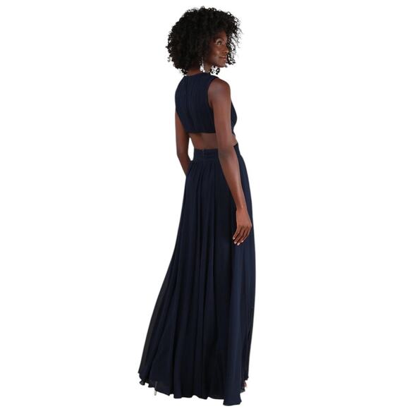 LULUS Vivid Imagination Navy Blue Cutout Maxi Dress-Size XL - Picture 5 of 8